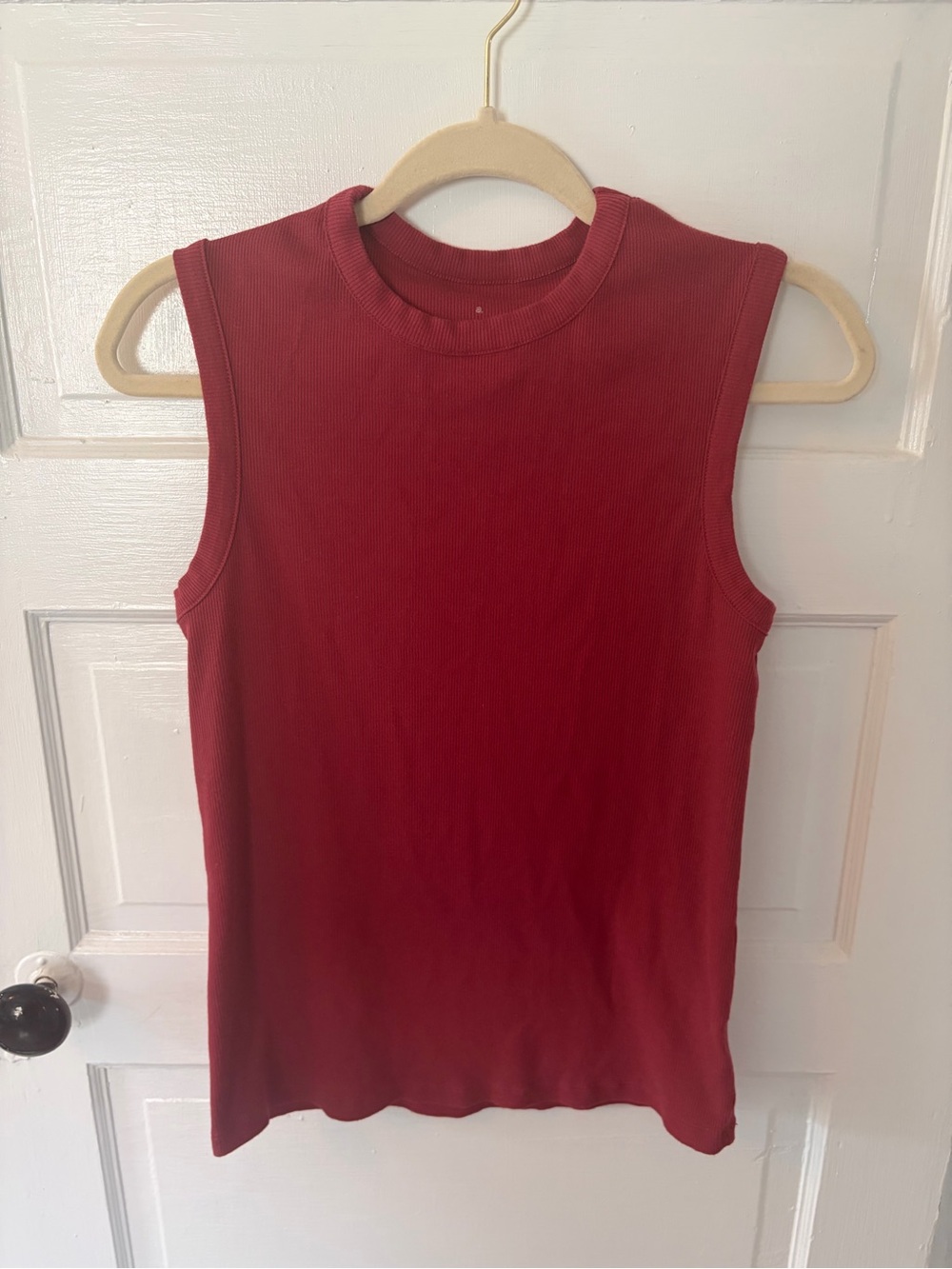 a new day Sleeveless Ribbed Tank - Burgundy